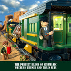 FUNWHOLE F9036 Wild West Treno Merci locomotiva con vagoni creator con Scatola e Luci LED 1524 Pcs
