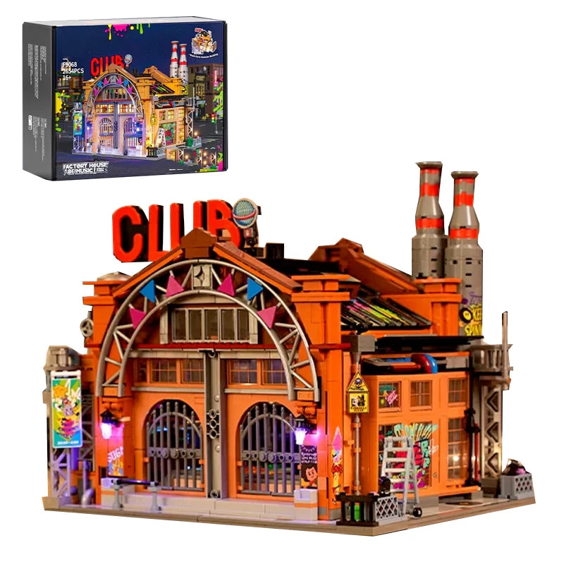 Funwhole F9068 Club Discoteca in Vecchia fabbrica edificio modulare con LUCI LED e Scatola 2654PCS