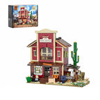 Funwhole F9044 Vecchio Ufficio Postale del West edificio Modulare con 4 minifigures Scatola e Luci LED 1692PCS