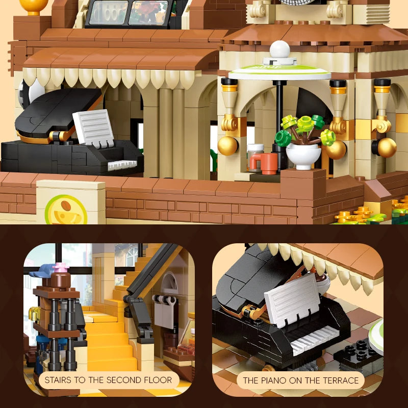 Jiestar 89120 Caffetteria Bar Negozio del caffè Edificio Modulare con Luci Led 2987PCS