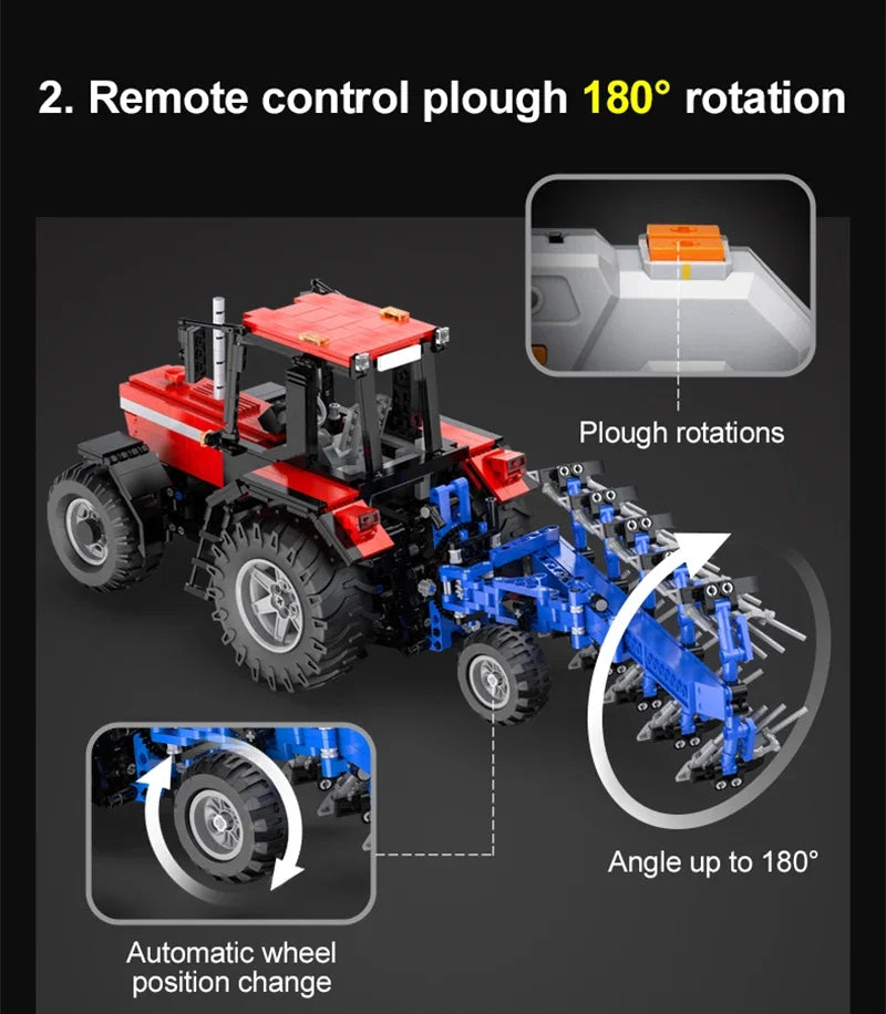 CaDA C61052W 1:17 514c Macchina agricola Trattore Motore Scatola 1675pcs