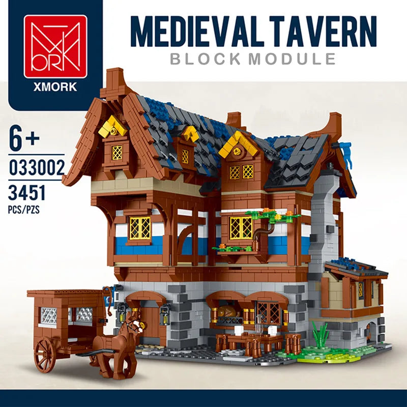 XMork 033002 Taverna Locanda Medievale MOC modulare 3451Pcs