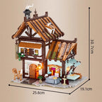 Funwhole F9038 Sartoria stile Medievale Edificio Modulare, 5 minifigures con LUCI LED e Scatola 1523PCS