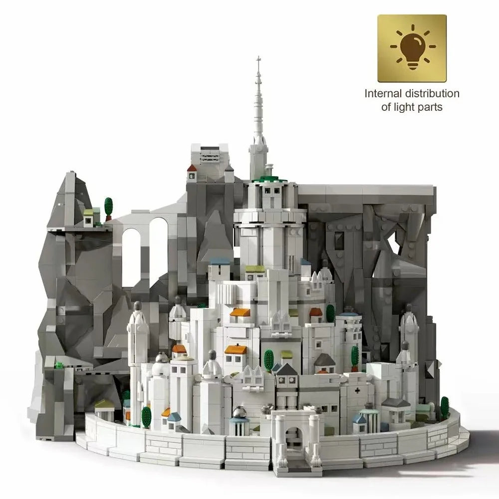 MOC DK 7072 Minas Tirith Signore degli Anelli, Il Ritorno Del Re. 2318pcs Scatola e Luci LED