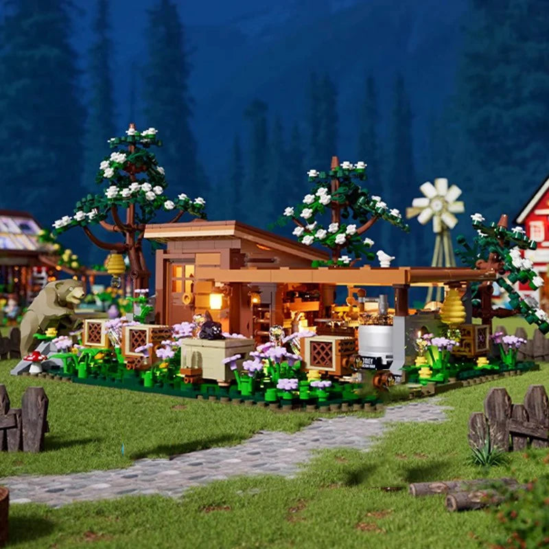 FunWhole F9062 Bee Farm Apiario Allevamento di api Scatola e Luci LED 1274PCS