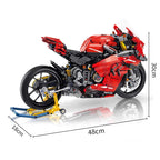 PANLOS 672101 1:5 Technic Ducati V4S Moto da Corsa con Luci LED 2129PCS
