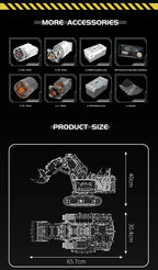 Mould King 17070/17071 Technic Radiocomandato rol R9800 Escavatore Ruspa Bulldozer Rosso o Giallo
