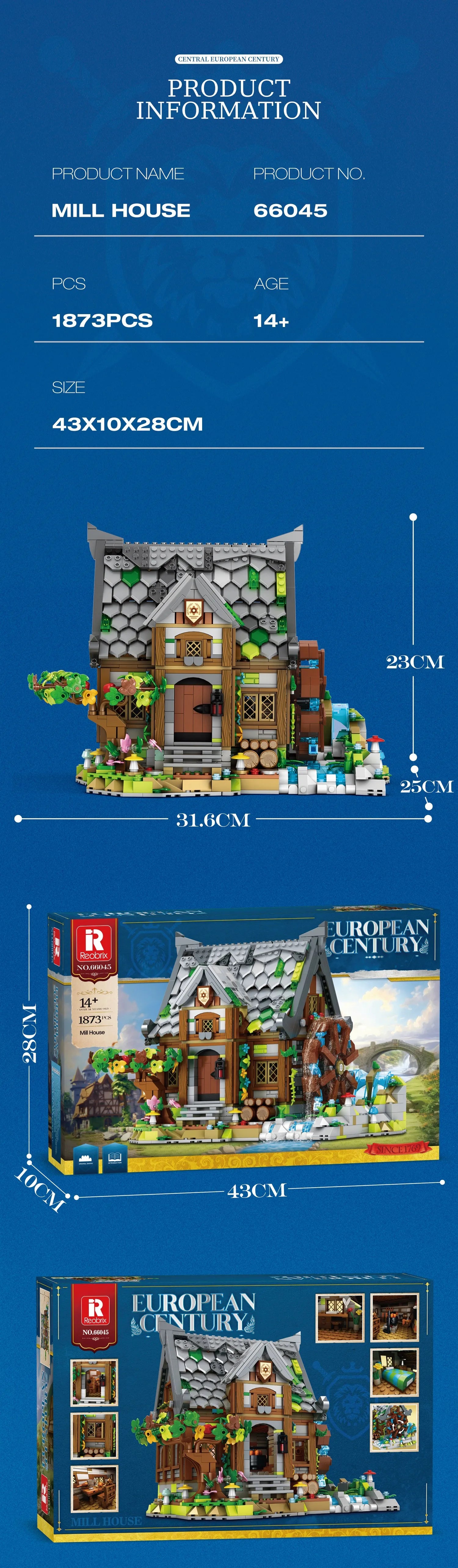 REOBRIX 66045 Casa del Mulino Medievale modulare 1873PCS