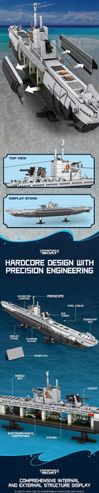 RB33050 Sottomarino U-Type undersea boat Sottomarino Tedesco Militare 3687PCS