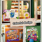 FUNWHOLE F9058 Edificio modulare Negozio di Dischi Scatola inclusa e 6 minifigures 1980PCS