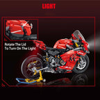 PANLOS 672101 1:5 Technic Ducati V4S Moto da Corsa con Luci LED 2129PCS