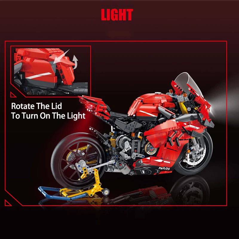 PANLOS 672101 1:5 Technic Ducati V4S Moto da Corsa con Luci LED 2129PCS