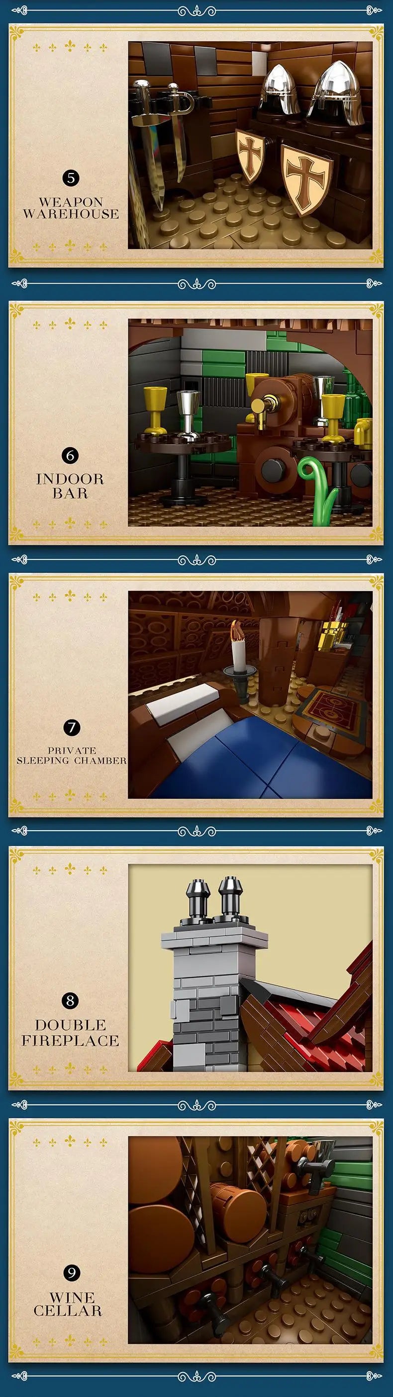 Reobrix 66018 edificio modulare villaggio medievale casa taverna bistrot 2831Pcs