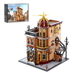 FunWhole F9050 Steampunk Club di volo, 5 minifigures Edificio modulare LUCI LED e Scatola 1858 PCS