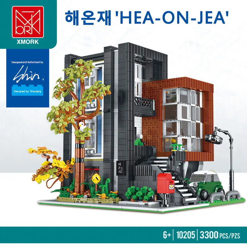 MORK 10205 Modern Villa con Luci LED Edificio modulare 3300pcs