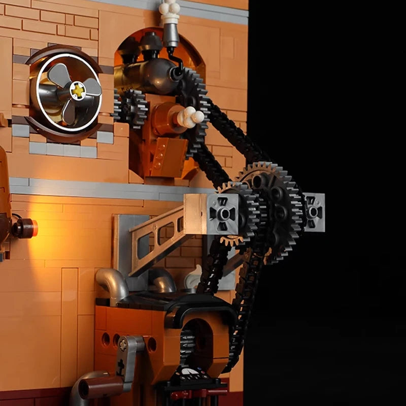 FunWhole F9050 Steampunk Club di volo, 5 minifigures Edificio modulare LUCI LED e Scatola 1858 PCS