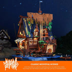 FUNWHOLE F9011 Taverna sul Molo Medievale Modulare Creator con LUCI LED 2143 PCS