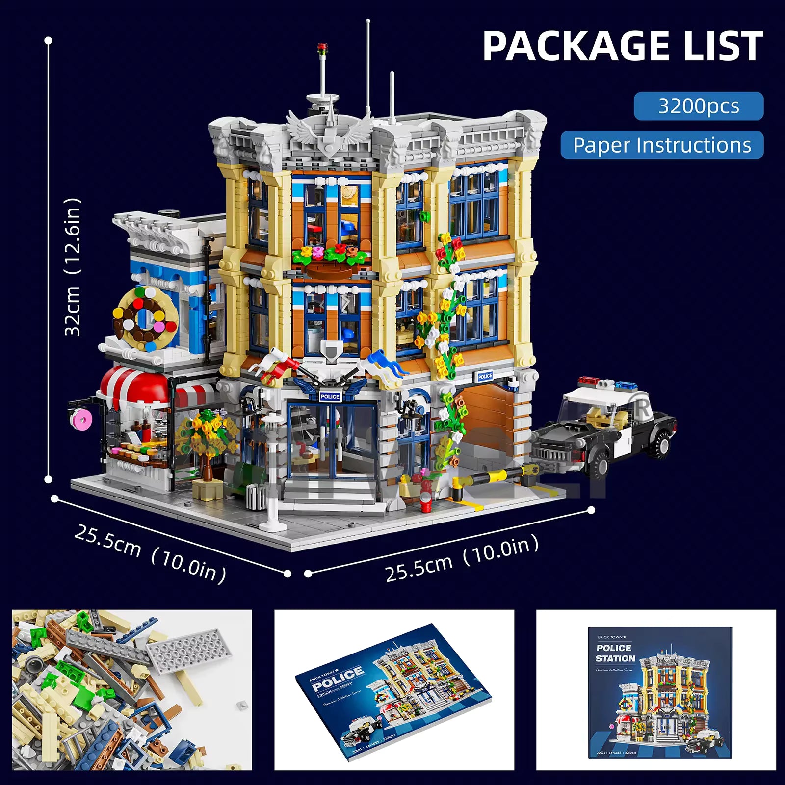 Jiestar/Falagil 89134 Stazione di Polizia City Edificio modulare città MOC 20001 Creator 3200PCS con Scatola