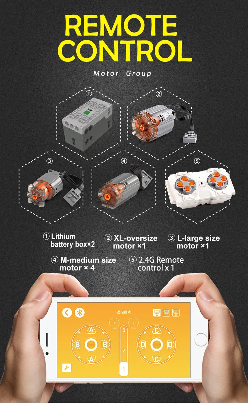 MOULD KING 13112 Technic APP&RC Escavatore Scatola 1830PCS