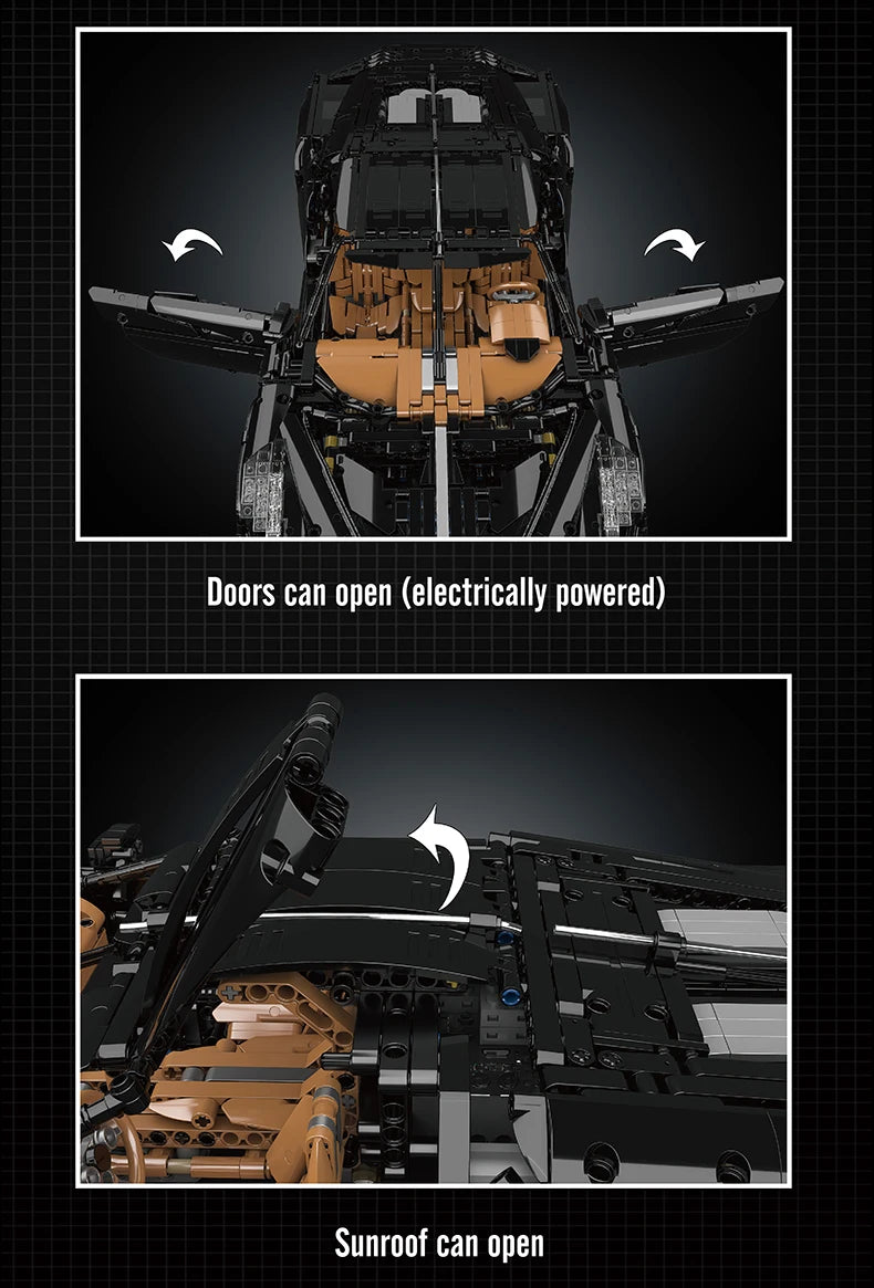 Mould King 13163 Technic La Voiture Noire Con Scatola e Motore radiocomandato