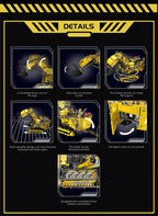 Mould King 17070/17071 Technic Radiocomandato rol R9800 Escavatore Ruspa Bulldozer Rosso o Giallo