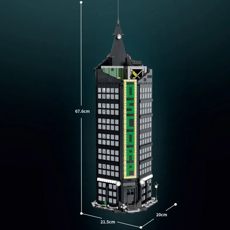 DK 80033 Spiderman Oscorp Tower Modulare con Luci Led e Scatola 2539pcs