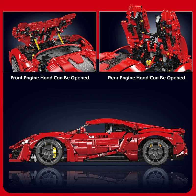 Mould King 13190 Technic APP & RC Red Lykan 4070 PCS Scatola e motore