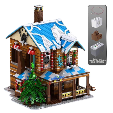 MOC 16011 Casa di Babbo Natale, casa nella Foresta edificio modulare Con Luci 3693PCS
